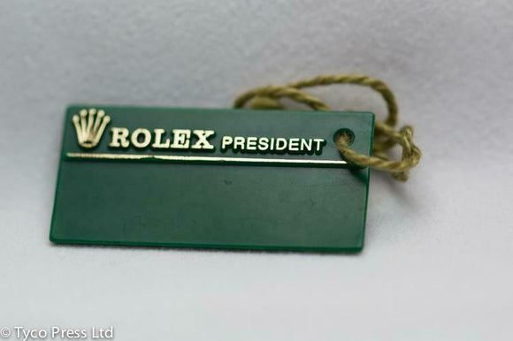 Rolex Green President Swing Tag W Serial 1995