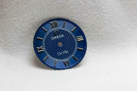 Genuine Ladies Blue Omega Dial - Silver Markers - NOS - 19mm