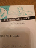 Vintage Omega Technical Guide Calibre 540 - 1958