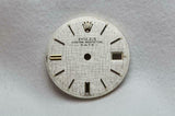 Rolex Date Ladies Watch Dial - Silver Linen With Gold Markers 19.8mm