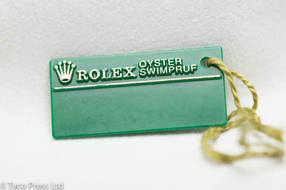 Rolex Green Oyster Swimpruf Swing Tag - Serial X841007 - 1991
