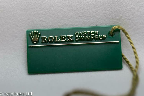 Rolex Green Oyster Swimpruf Swing Tag - Serial T687624 - 1996