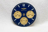 Breitling Chronograph Blue & Gold Wristwatch Dial - 26.5mm  Cal 11 / 1873 NOS