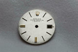Rolex Date Ladies Watch Dial - Silver Linen With Gold Markers 19.8mm