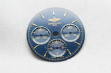 Breitling Chronograph Blue & Gold Markers Wristwatch Dial  Cal 11 - 26.5mm NOS
