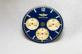 Breitling Chronograph Blue & Gold Wristwatch Dial - 26.5mm  Cal 11 / 1873 NOS