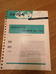 Vintage Omega Technical Guide Calibre 730 - 1968